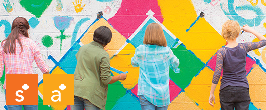Seniors and Ambassadors paint a mural