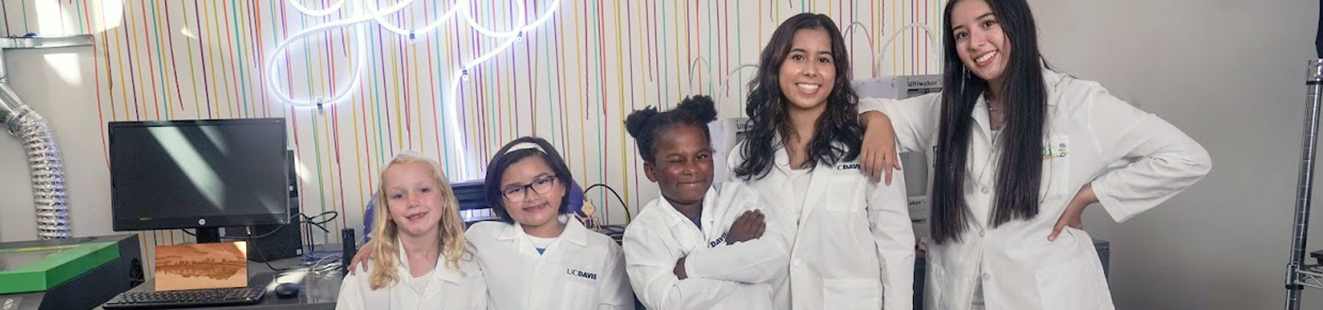  group of girls in STEM Center 